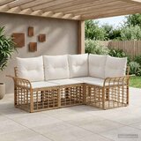  Set vanjskih sofa 4 kom. Prirodna i krema bijela Poliester | shoptok.hr