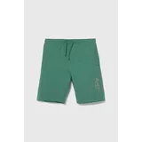 PepeJeans Otroške bombažne kratke hlače NEW EDDIE SHORT zelena barva