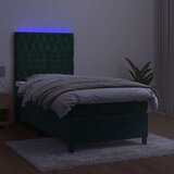  Krevet box spring s madracem LED tamnozeleni 90x200 cm baršun | shoptok.hr