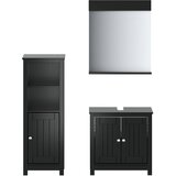  3-dijelni set kupaonskog namještaja BERG crni masivna borovina | shoptok.hr