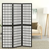  Zložljiv 3-delni paravan japonski stil 120x170 cm črne barve Cene