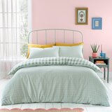 Catherine Lansfield Zelena podaljšana posteljnina za zakonsko posteljo iz krepa 230x220 cm Seersucker Gingham Check – | Shoptok.si