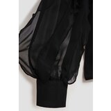 Marisse Black Shirt With Ruffles On The Sleeves | Shoptok.si