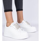 Gemre White women's sneakers adorned with a zircon bear Karrot | Shoptok.si