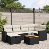 vidaXL 7-dijelni set vrtnih sofa od poliratana s jastucima crni | shoptok.hr