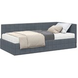 Kutni krevetni okvir s madracem s uzglavljem 2 kom. Siva Baršun - Tamno siva 90 x 200 cm | shoptok.hr