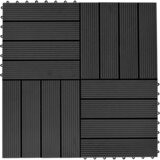  Pločice za decking 11 pcs Crna 30 x 30 cm Drvoplastična smjesa | shoptok.hr