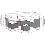 8-dijelni set vrtnih sofa od poliratana s jastucima crni | shoptok.hr