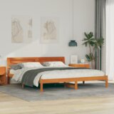  Konstrukcija postelje Rjava 200 x 200 cm Masivno borovo les, (5000123934) | Shoptok.si