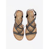 Shelvt Black studded sandals | shoptok.hr