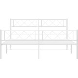  Metalni okvir kreveta uzglavlje i podnožje bijeli 150 x 200 cm | shoptok.hr