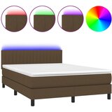  box spring s madracem LED tamnosmeđi 140x200 cm tkanina | shoptok.hr