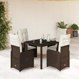 vidaXL Vrtna bistro garnitura 5-delna z blazinami rjav poli ratan | Shoptok.si