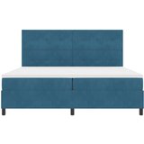 Box Spring Postelja z Vzmetnico Temno Modra 200x200 cm Žamet, (22052033) | Shoptok.si