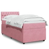 vidaXL Box spring krevet s madracem ružičasti 100x200 cm baršunasti | shoptok.hr