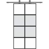  Klizna vrata crna 102,5x205 cm od kaljenog stakla i aluminija | shoptok.hr