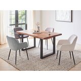XORA naslanjač, kovina, tekstil črna, krem barve | Shoptok.si