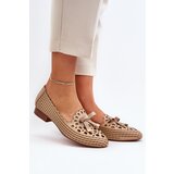 Boto Women's Beige Ballerina Flats with Bow Nestavia | shoptok.hr
