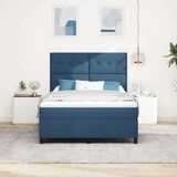  Postelja s špringi z vzmetnico modra 140x200 cm tkanina, (22081041) | Shoptok.si
