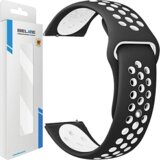 Beline pašček za uro 22MM šport silikon črno bel za uro, (21969003) | Shoptok.si