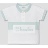 United Colors Of Benetton Otroške bombažne polo majice bela barva