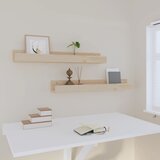  Zidne police 2 kom 80 x 12 x 9 cm od masivne borovine | Eponuda.com