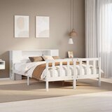 vidaXL Knjižna postelja brez vzmetnice bela 160x200 cm trdna borovina | Shoptok.si