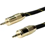 11.09.4285 utičnica audio priključni kabel [1x 3,5 mm banana utikač - 1x 3,5 mm banana utikač] 5.00 m crna/zlatna