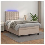  Box spring postelja z vzmetnico LED kapučino 120x200 cm | Shoptok.si