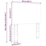 vidaXL Vzglavje z vzglavjem Bela 75 cm Konstruiran les | Shoptok.si