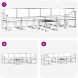  Set vanjskih sofa 7 kom. Bijela i svjetlosiva | shoptok.hr