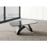 klub sto magnus crna staklena bubble ploča/ crne metalne noge 1100x700x400mm