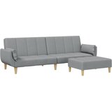  The Living Store Kavč dvosed s stolčkom za noge svetlo sivo blago - Kavč Z Ležiščem, (21494924) | Shoptok.si