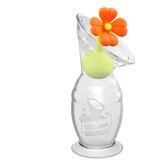 Haakaa ročna črpalka silikonska 2. gen 100 ml + pokrovček oranžna rožica | Shoptok.si