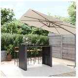  barski stol sa staklenom pločom crni 145x80x110 cm poliratan | shoptok.hr
