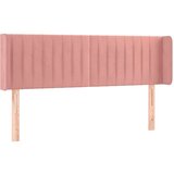  Vzglavje z ušesi roza 147x16x78/88 cm žamet, (20952856) | Shoptok.si