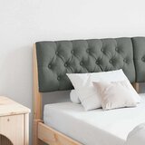 vidaXL Tapecirano vzglavje Temno siva 140 cm Masivno borovo les | Shoptok.si