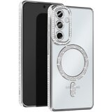 AVIZAR Diamantno ohišje za Samsung Galaxy A35 MagSafe Contour Strass, Srebrna, (5000010750) | Shoptok.si