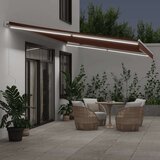 vidaXL Tenda na ručno uvlačenje s LED smeđa 600x350 cm | shoptok.hr