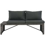  Vrtna garnitura z blazinami 3-delna poli ratan sive barve, (20655695) | Shoptok.si