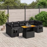  The Living Store Vrtna sedežna garnitura 8-delna z blazinami črn poli ratan - Vrtna Sedežna Garniture, (21458680) | Shoptok.si