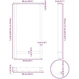  Noge stolića za kavu bijele 2 kom 60x(110-111) cm čelik | shoptok.hr