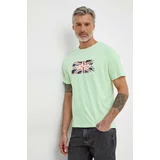 PepeJeans Bombažna kratka majica Clag moška, zelena barva