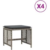  Vrtni stolci s jastucima 4 kom sivi 41x41x36 cm od poliratana | shoptok.hr