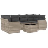 Maison Chic Seti vrtnega pohištva - Vrtna garnitura - Vrtni pohištvo set 7-delna z blazinami siv poli ratan, (21802042) | Shoptok.si