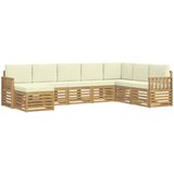  Set vanjskih sofa 8 pcs Bijela i krem 306 x 187,5 x 73 cm | shoptok.hr