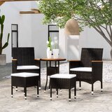 Maison Chic Seti vrtnega pohištva - Vrtna garnitura - Vrtni pohištvo set 5-delna poli ratan črna, (21815086) | Shoptok.si