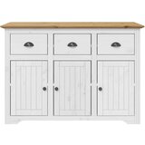 Visoka komoda BODO bijelo-smeđa 115,5x43x200,5 cm od borovine | Eponuda.ba