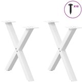  Noge za klub stolić u obliku slova X, 2 kom, bijele, 60 x (42-43) cm, čelik | shoptok.hr