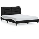  The Living Store Posteljni okvir z vzglavjem črn in bel 140x190 cm umetno usnje - Posteljni Okvir, (21499718) | Shoptok.si